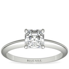 Classic Four-Claw Solitaire Engagement Ring in 18k White Gold